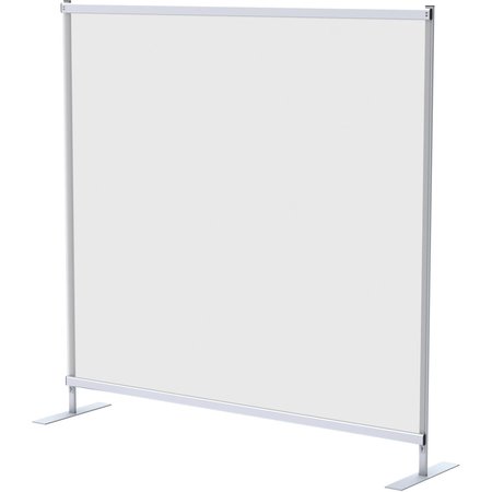 GLOBAL INDUSTRIAL 6'W x 6'H Floor Supported Portable Personal Safety Partition, Clear 989061
